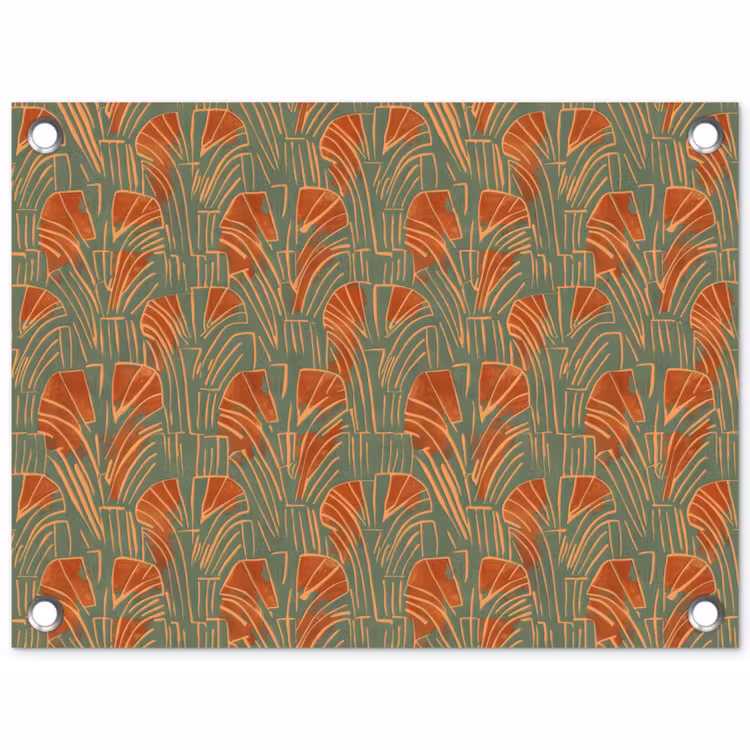 Gartenposter - Grün – Terrakotta – Deko – Fächer — 1