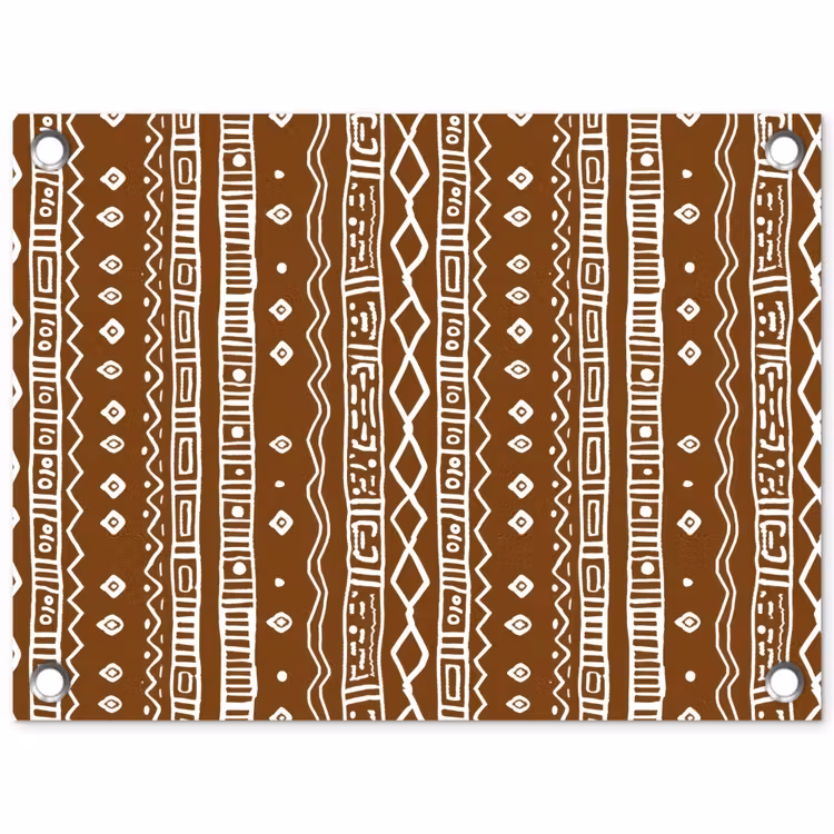 Gartenposter - Schokoladenbraun – Ethno – Tribal – Muster — 1