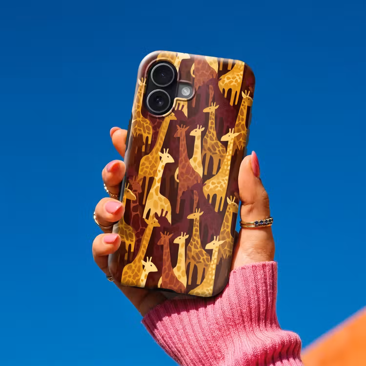 Handyhülle Toughcase - Braun – Giraffen – Safari – Muster — 2