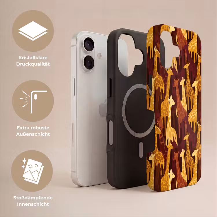 Handyhülle Toughcase - Braun – Giraffen – Safari – Muster — 3