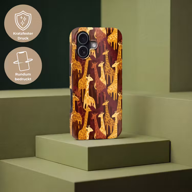 Handyhülle Toughcase - Braun – Giraffen – Safari – Muster — 7