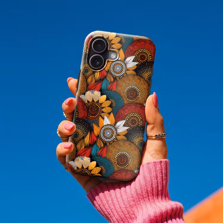 Handyhülle Toughcase - Farbenfroh – Aborigine – Punktmalerei – Botanisch – Muster — 2