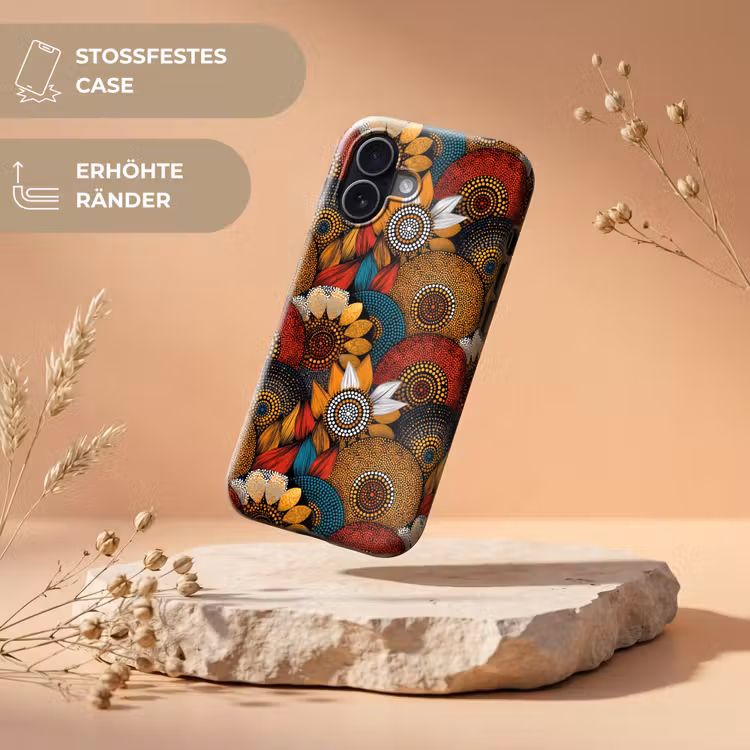 Handyhülle Toughcase - Farbenfroh – Aborigine – Punktmalerei – Botanisch – Muster — 5