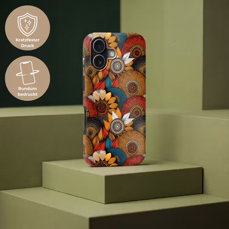 Handyhülle Toughcase - Farbenfroh – Aborigine – Punktmalerei – Botanisch – Muster — 7