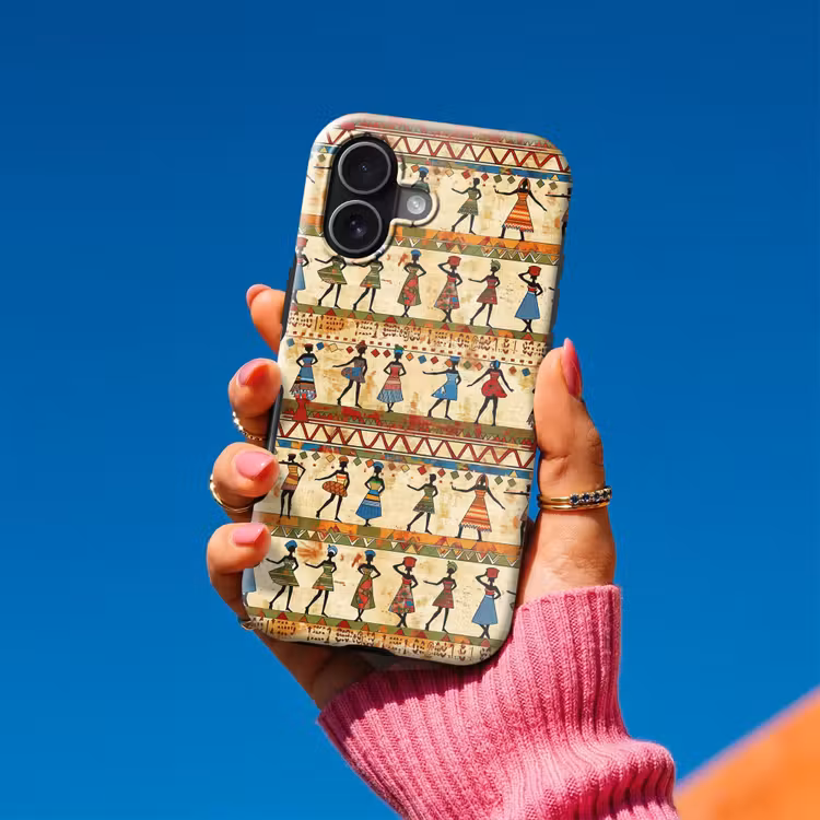 Handyhülle Toughcase - Farbenfroh – Afrikanisch – Ethnisch – Tanzende Frauen – Muster — 2