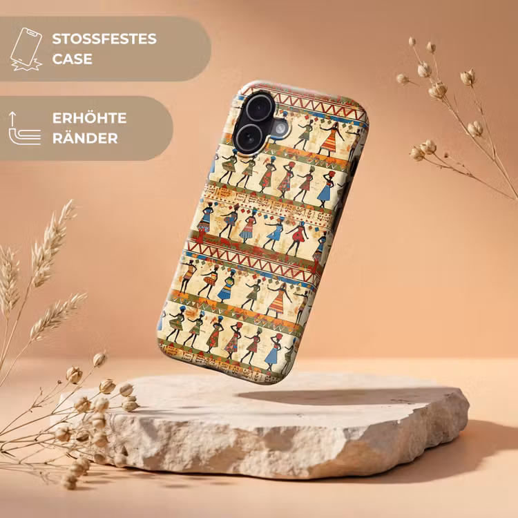 Handyhülle Toughcase - Farbenfroh – Afrikanisch – Ethnisch – Tanzende Frauen – Muster — 5