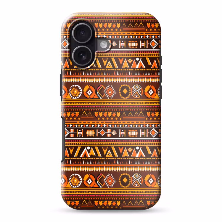Handyhülle Toughcase - Orange – Ethnisch – Tribal – Geometrisch – Muster — 1