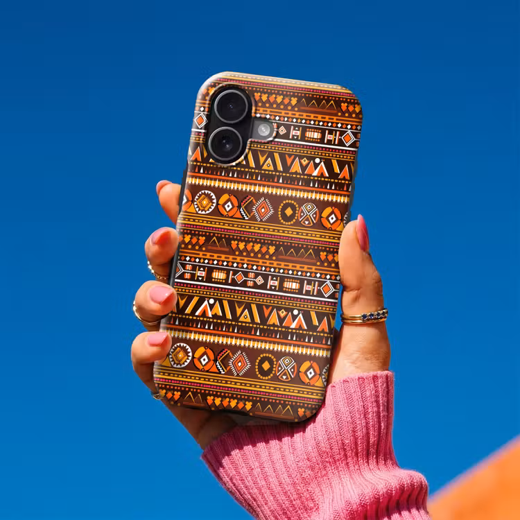 Handyhülle Toughcase - Orange – Ethnisch – Tribal – Geometrisch – Muster — 2