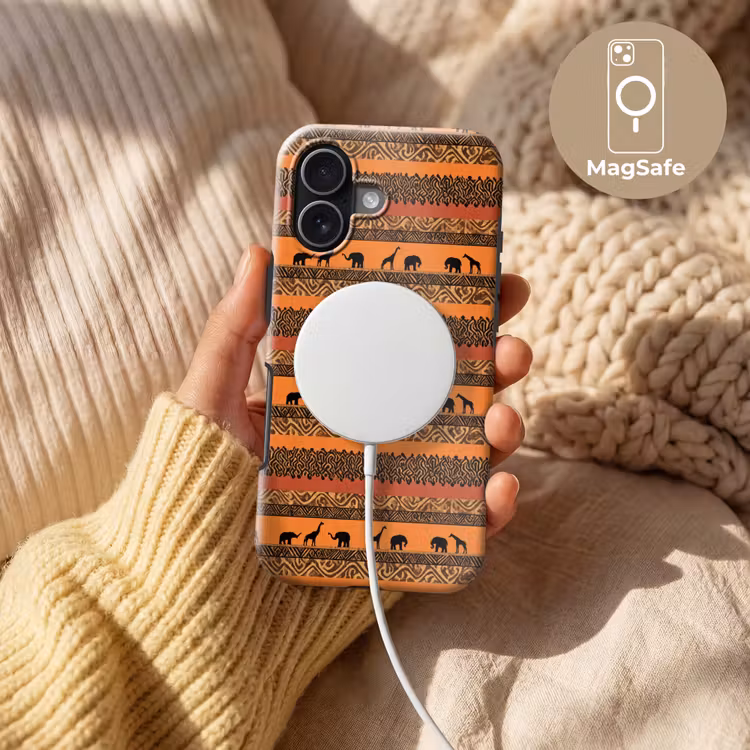 Handyhülle Toughcase - Orange – Safari – Afrikaans – Tiere – Muster — 8