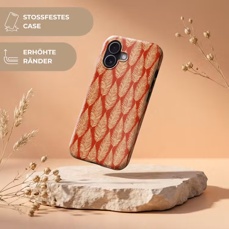 Handyhülle Toughcase - Rot – Botanisch – Farn – Muster — 5