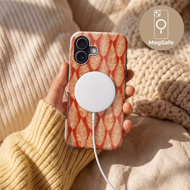 Handyhülle Toughcase - Rot – Botanisch – Farn – Muster — 8