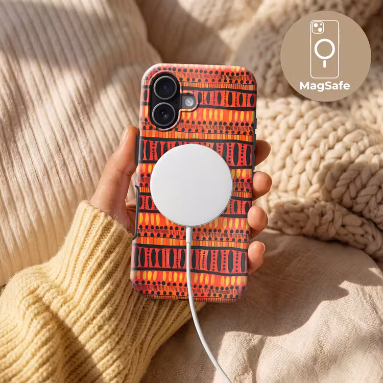 Handyhülle Toughcase - Rot – Orange – Ethnisch – Ausdrucksstark – Muster — 8