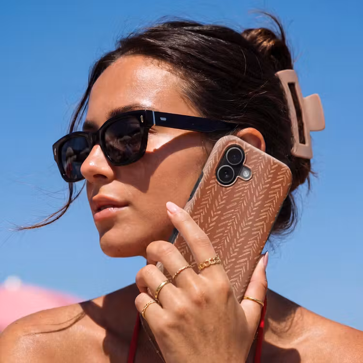 Handyhülle Toughcase - Terrakotta – Fischgrätmuster – Handgefertigt – Muster — 6