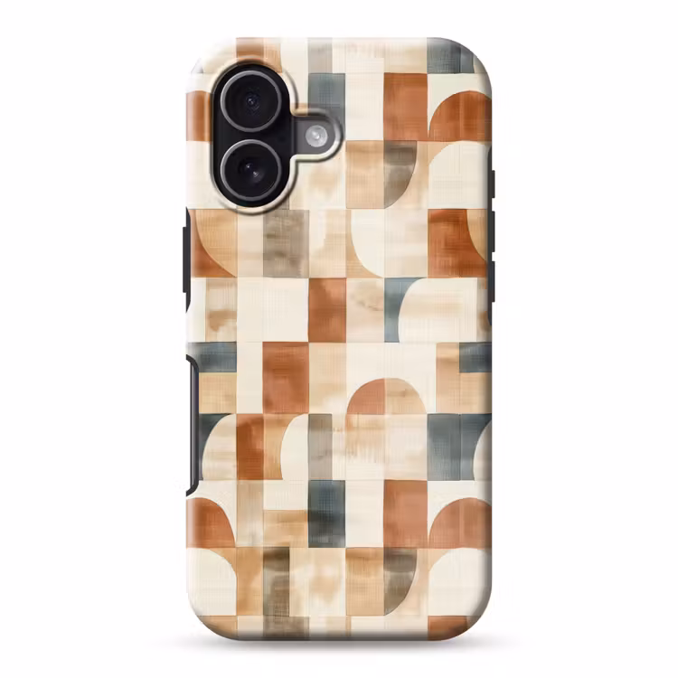 Handyhülle Toughcase - Terrakotta – Geometrisch – Aquarell – Textur — 1