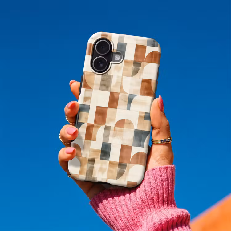 Handyhülle Toughcase - Terrakotta – Geometrisch – Aquarell – Textur — 2
