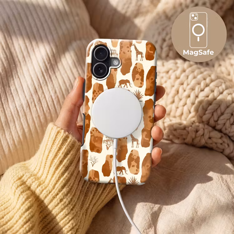Handyhülle Toughcase - Terrakotta – Safari – Tiere – Muster — 8