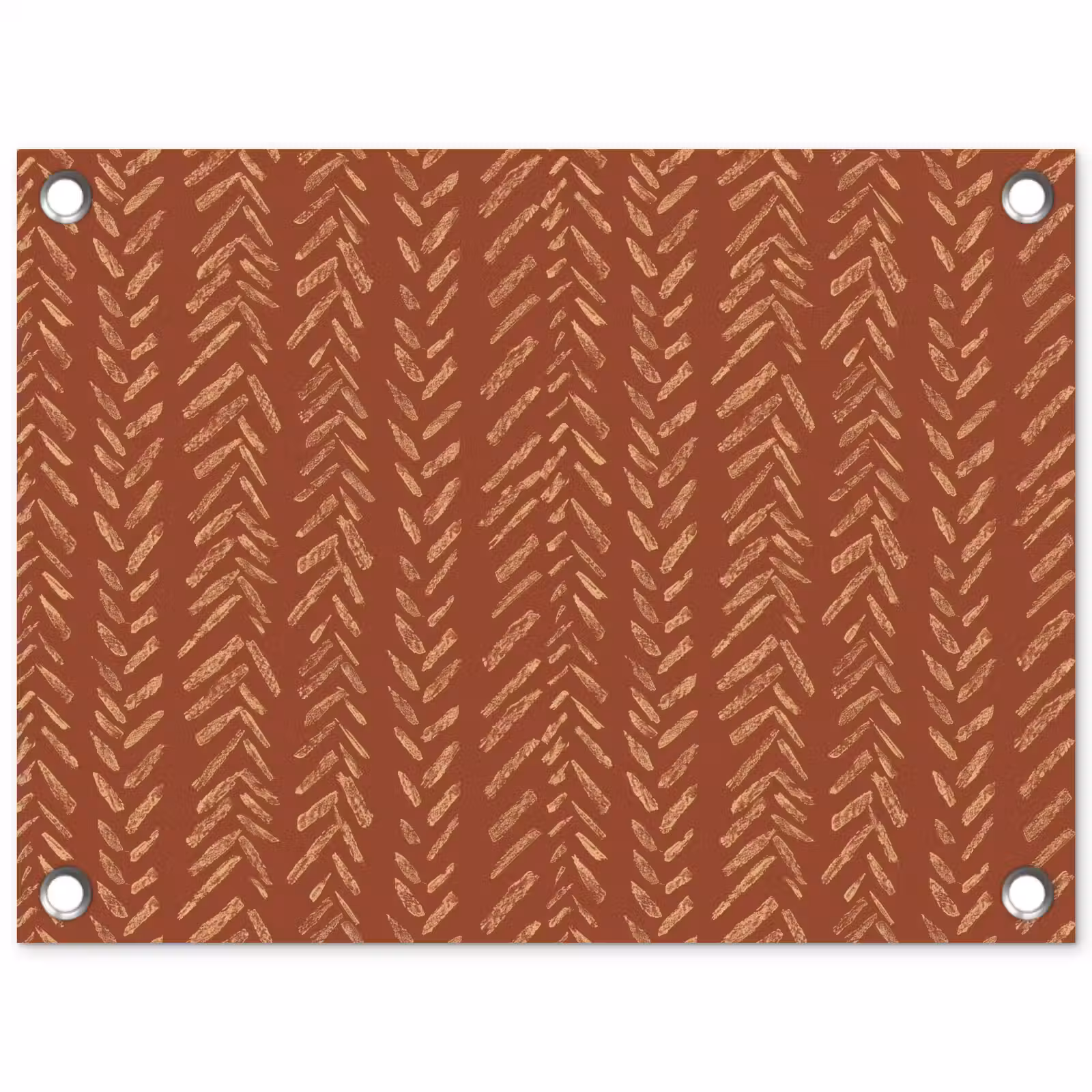 Gartenposter - Terrakotta – Fischgrätmuster – Handgefertigt – Muster — 1