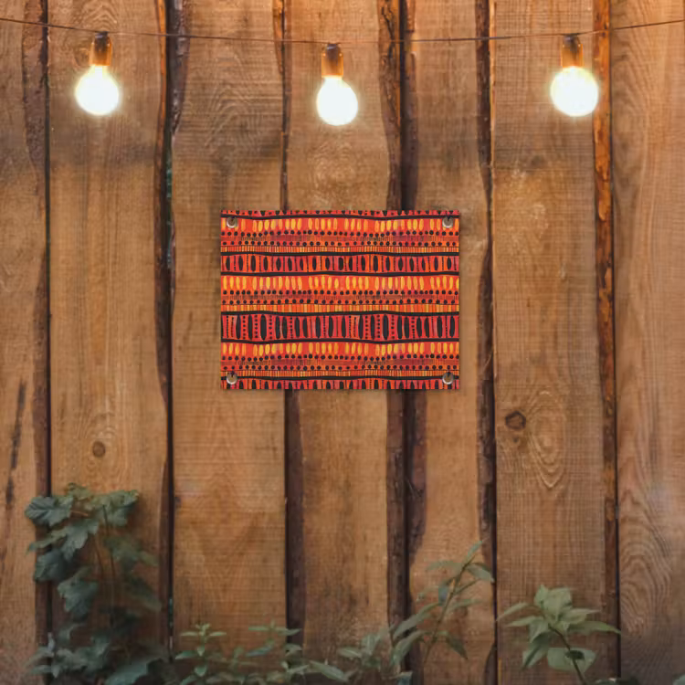 Gartenposter - Rot – Orange – Ethnisch – Ausdrucksstark – Muster — 2