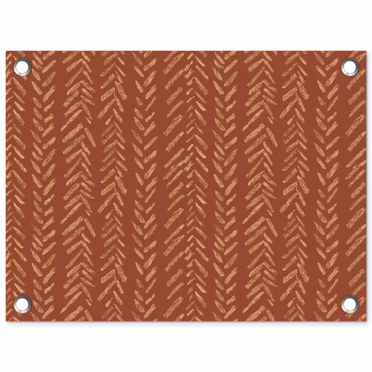Gartenposter - Terrakotta – Fischgrätmuster – Handgefertigt – Muster — 1