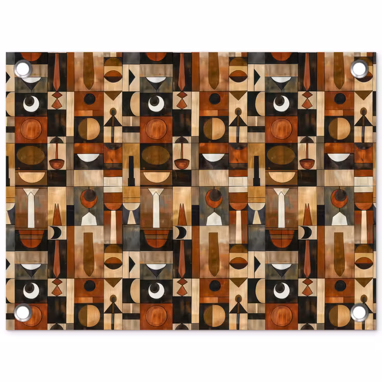 Gartenposter - Terrakotta – Geometrisch – Mid-Century – Muster — 1