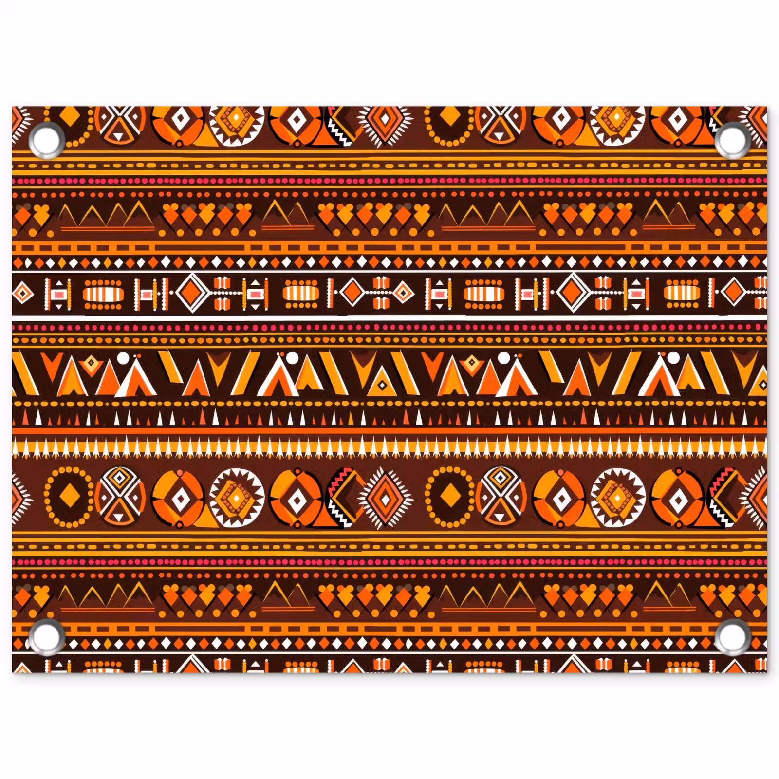 Gartenposter - Orange – Ethnisch – Tribal – Geometrisch – Muster — 1