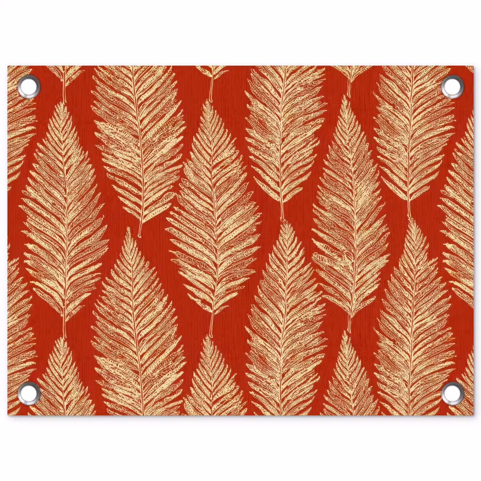 Gartenposter - Rot – Botanisch – Farn – Muster — 1