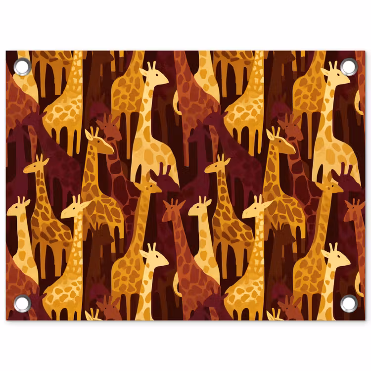 Gartenposter - Braun – Giraffen – Safari – Muster — 1