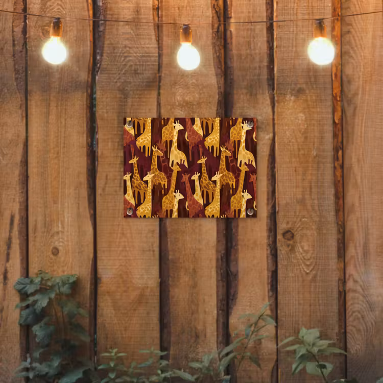Gartenposter - Braun – Giraffen – Safari – Muster — 2