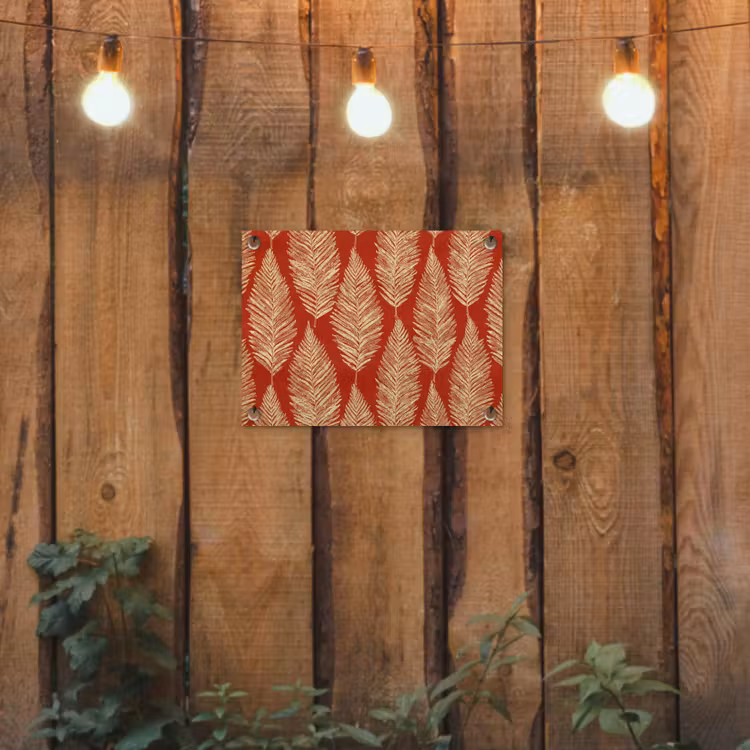 Gartenposter - Rot – Botanisch – Farn – Muster — 2