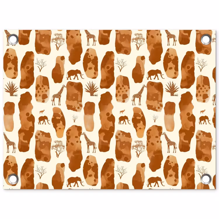 Gartenposter - Terrakotta – Safari – Tiere – Muster — 1