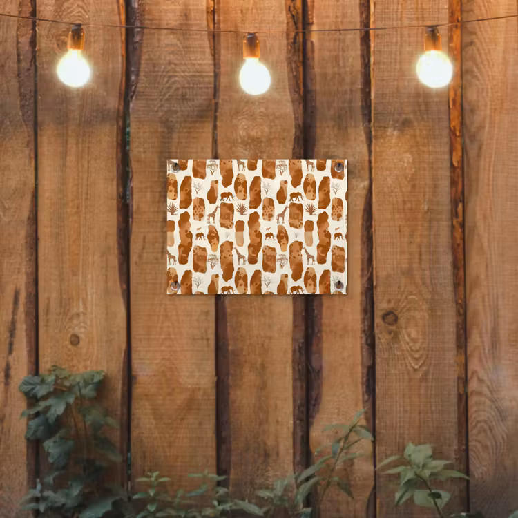 Gartenposter - Terrakotta – Safari – Tiere – Muster — 2