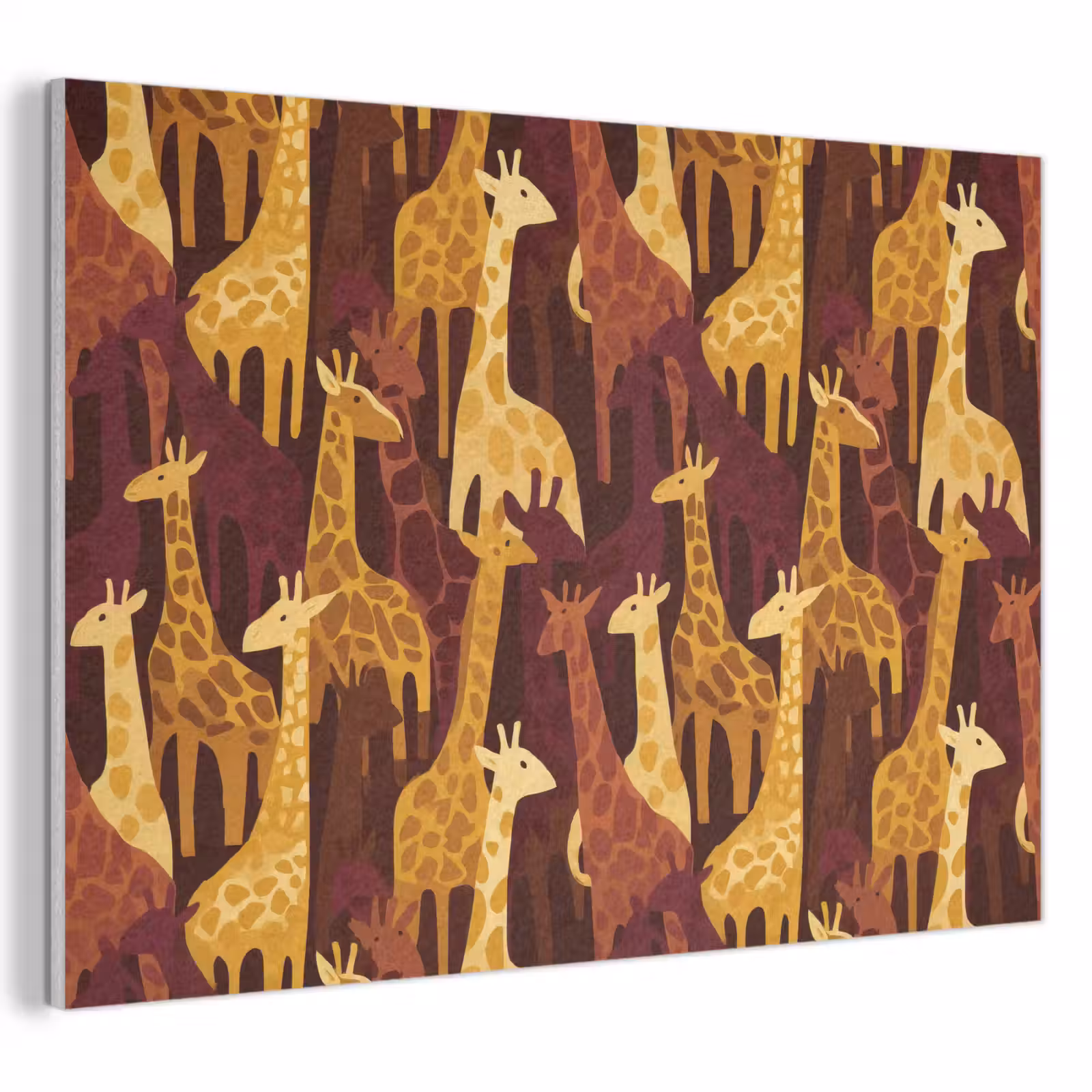 Akustikbild - Braun – Giraffen – Safari – Muster — 1