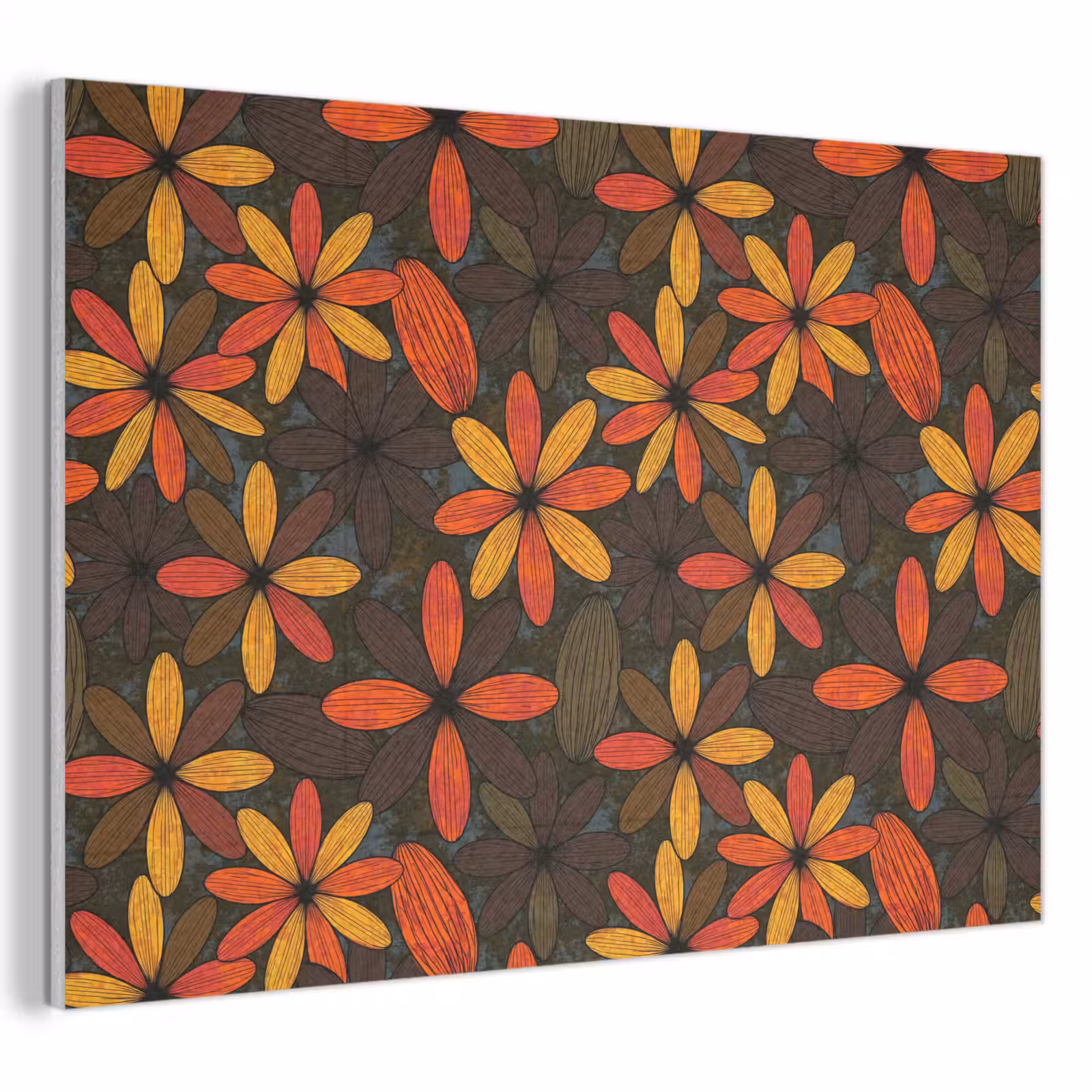 Akustikbild - Orange – Retro – Blumen – Herbst — 1
