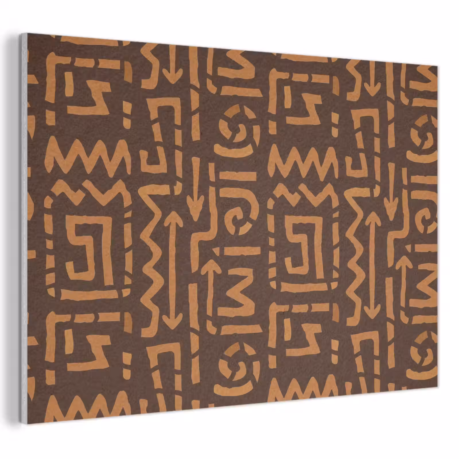 Akustikbild - Schokoladenbraun – Ethno – Tribal – Symbole — 1