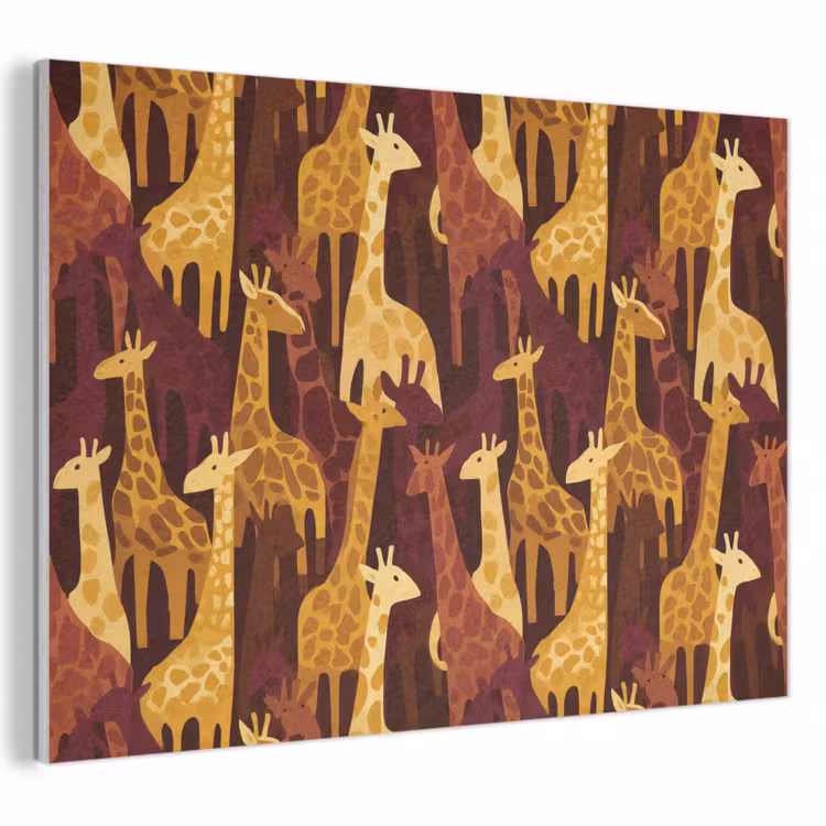 Akustikbild - Braun – Giraffen – Safari – Muster — 1