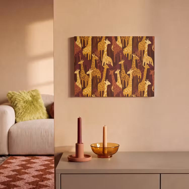 Akustikbild - Braun – Giraffen – Safari – Muster — 2