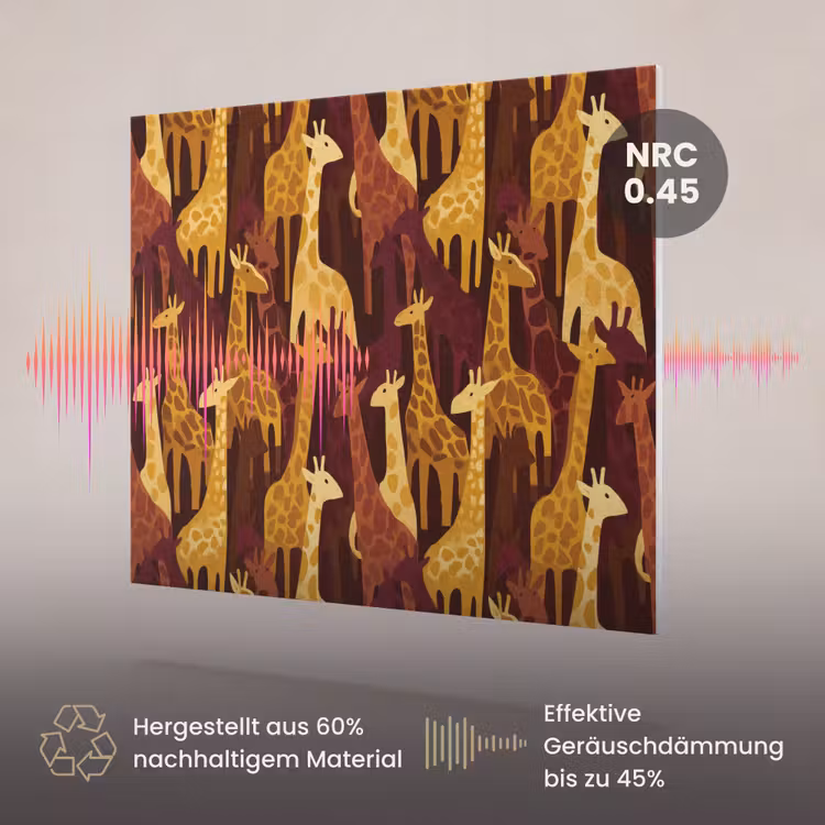 Akustikbild - Braun – Giraffen – Safari – Muster — 3