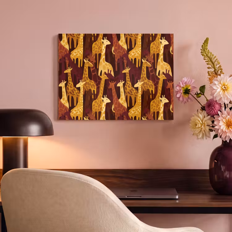 Akustikbild - Braun – Giraffen – Safari – Muster — 6