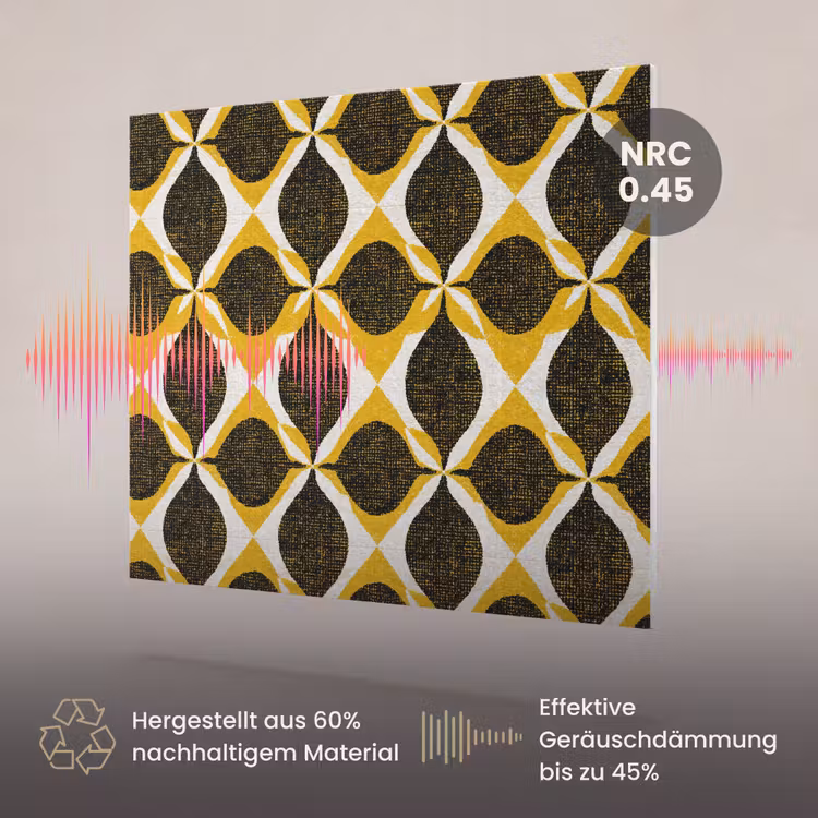 Akustikbild - Gelb – Schwarz – Geometrisch – Retro – Struktur — 3