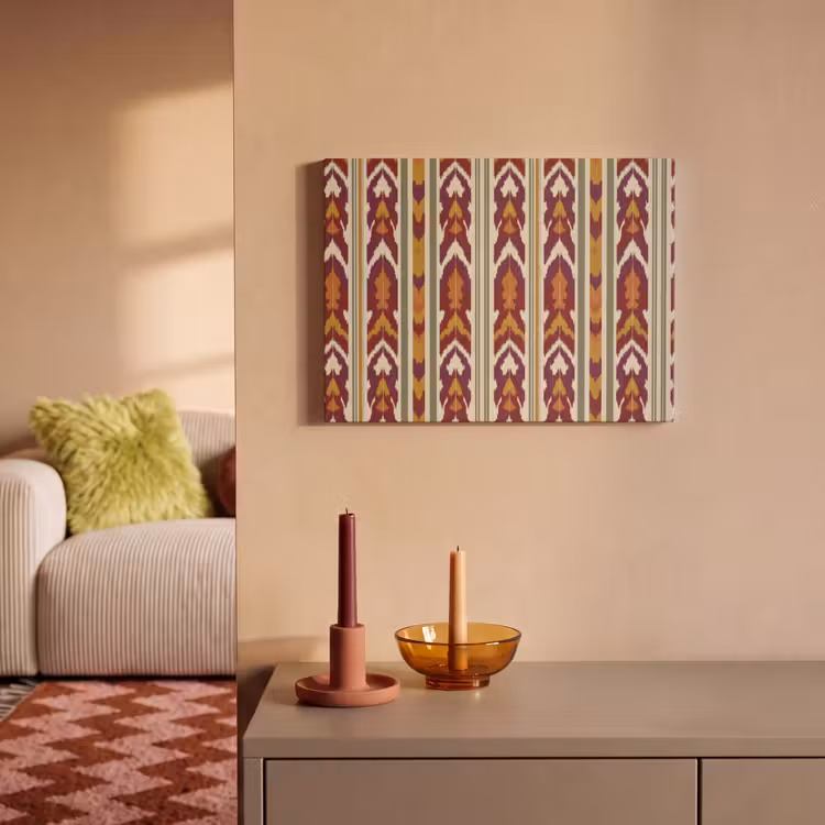 Akustikbild - Ikat – Bordeauxrot – Ethno – Muster — 2