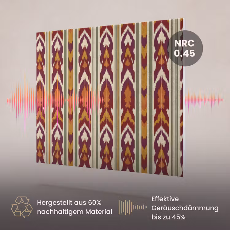 Akustikbild - Ikat – Bordeauxrot – Ethno – Muster — 3