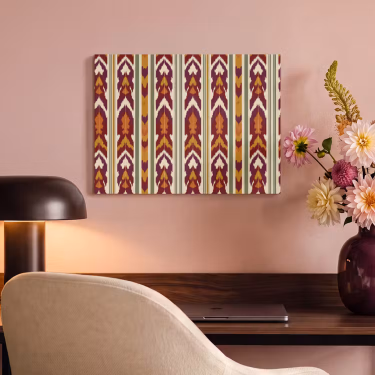 Akustikbild - Ikat – Bordeauxrot – Ethno – Muster — 6
