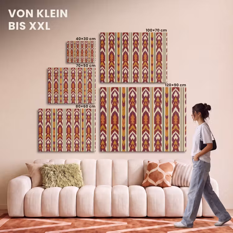 Akustikbild - Ikat – Bordeauxrot – Ethno – Muster — 7