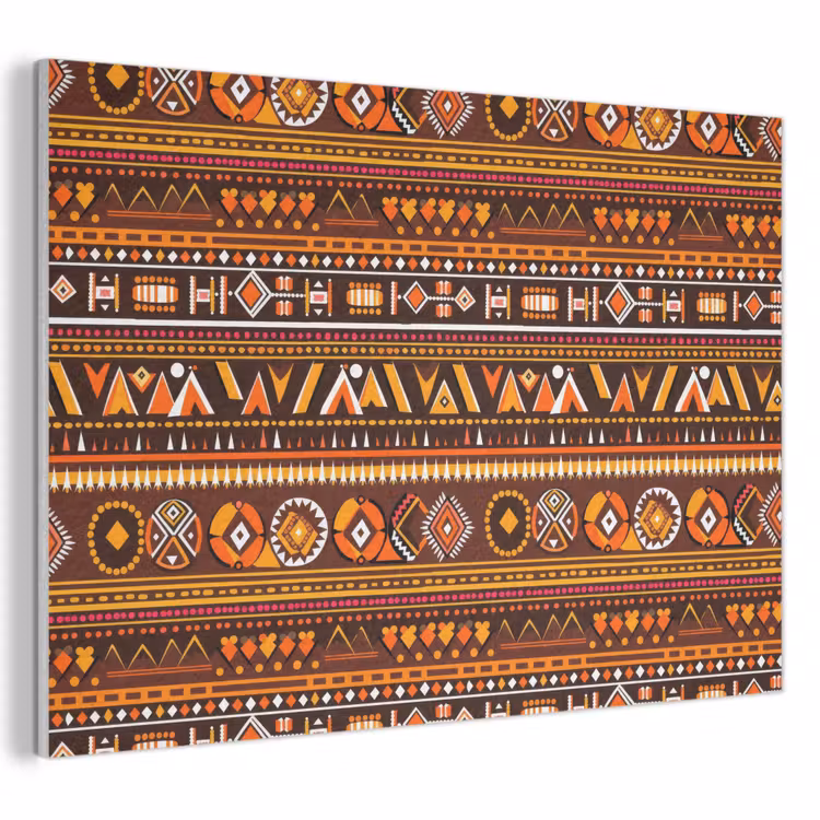 Akustikbild - Orange – Ethnisch – Tribal – Geometrisch – Muster — 1
