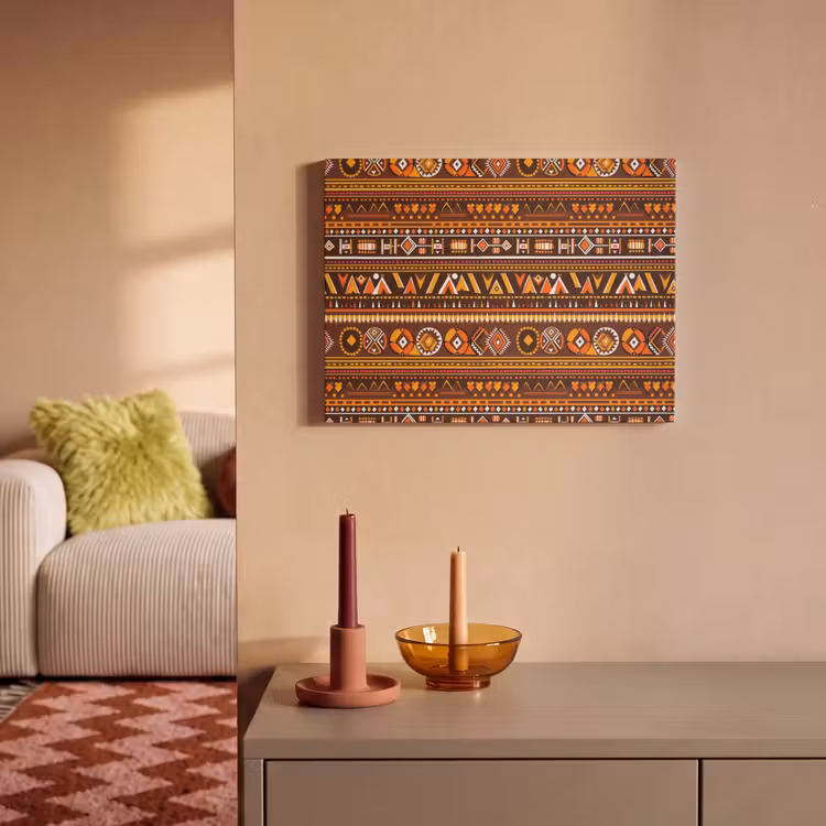 Akustikbild - Orange – Ethnisch – Tribal – Geometrisch – Muster — 2