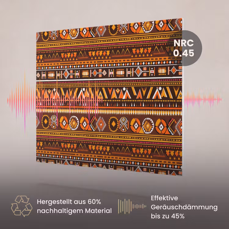 Akustikbild - Orange – Ethnisch – Tribal – Geometrisch – Muster — 3