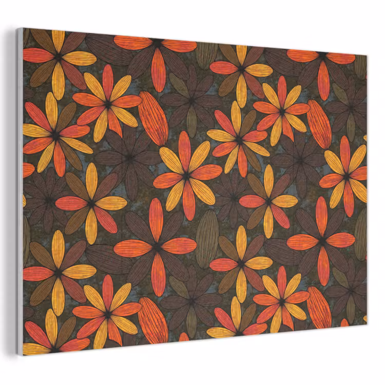 Akustikbild - Orange – Retro – Blumen – Herbst — 1