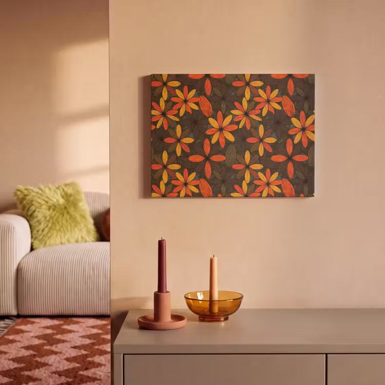 Akustikbild - Orange – Retro – Blumen – Herbst — 2
