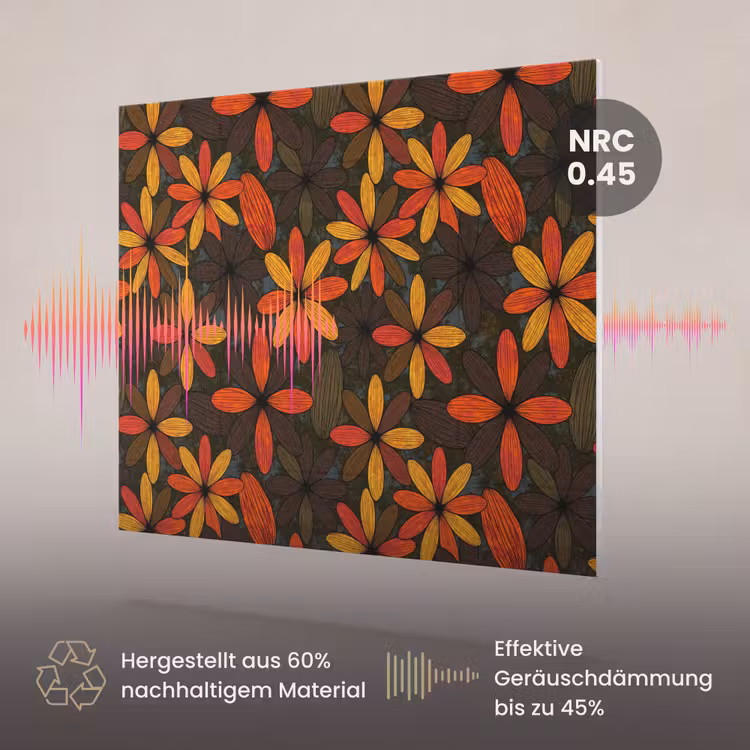 Akustikbild - Orange – Retro – Blumen – Herbst — 3