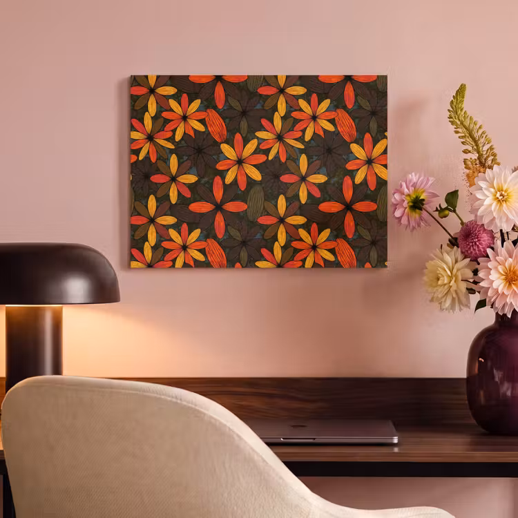 Akustikbild - Orange – Retro – Blumen – Herbst — 6